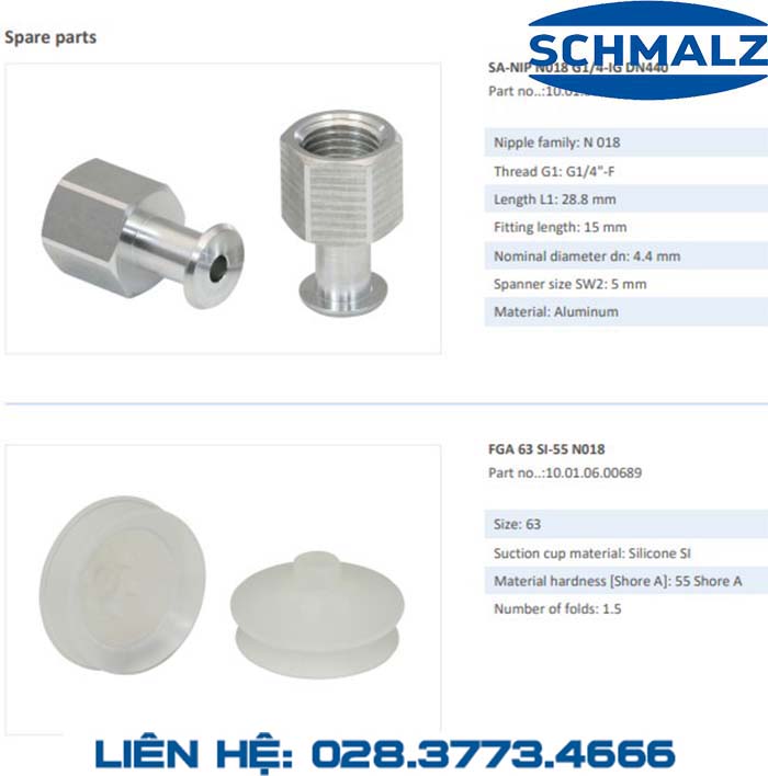 SUCTION CUP - 10.01.06.00692 - Vacuum Suction Cup, Vacuum Technology, Industrial Lifter in Vietnam - Schmalz - Schmalz