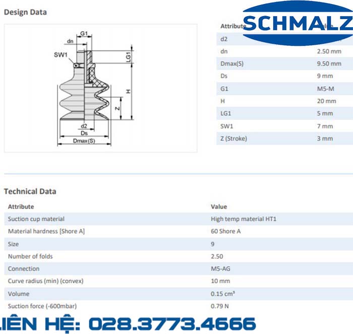 SUCTION CUP - 10.01.06.00963 - Vacuum Suction Cup, Vacuum Technology, Industrial Lifter in Vietnam - Schmalz - Schmalz
