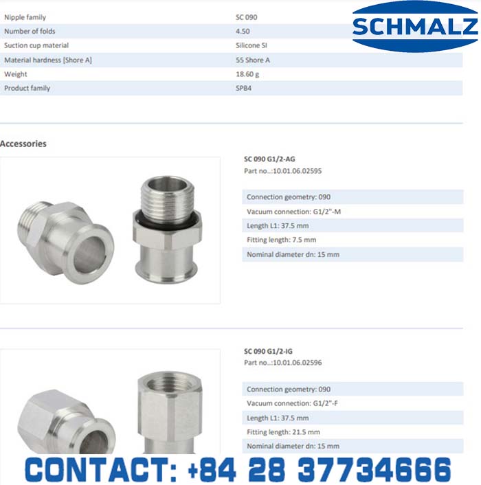 SUCTION CUP - 10.01.06.02596 - Vacuum Technology, Industrial Lifter in Vietnam, VACUUM SUCTION CUPS - Schmalz