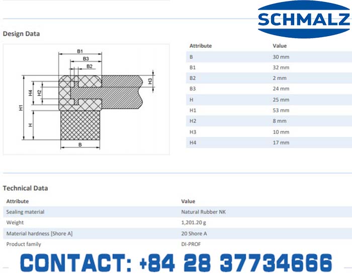 SUCTION CUP - 10.07.04.00041 - Vacuum Technology, Industrial Lifter in Vietnam, VACUUM SUCTION CUPS - Schmalz